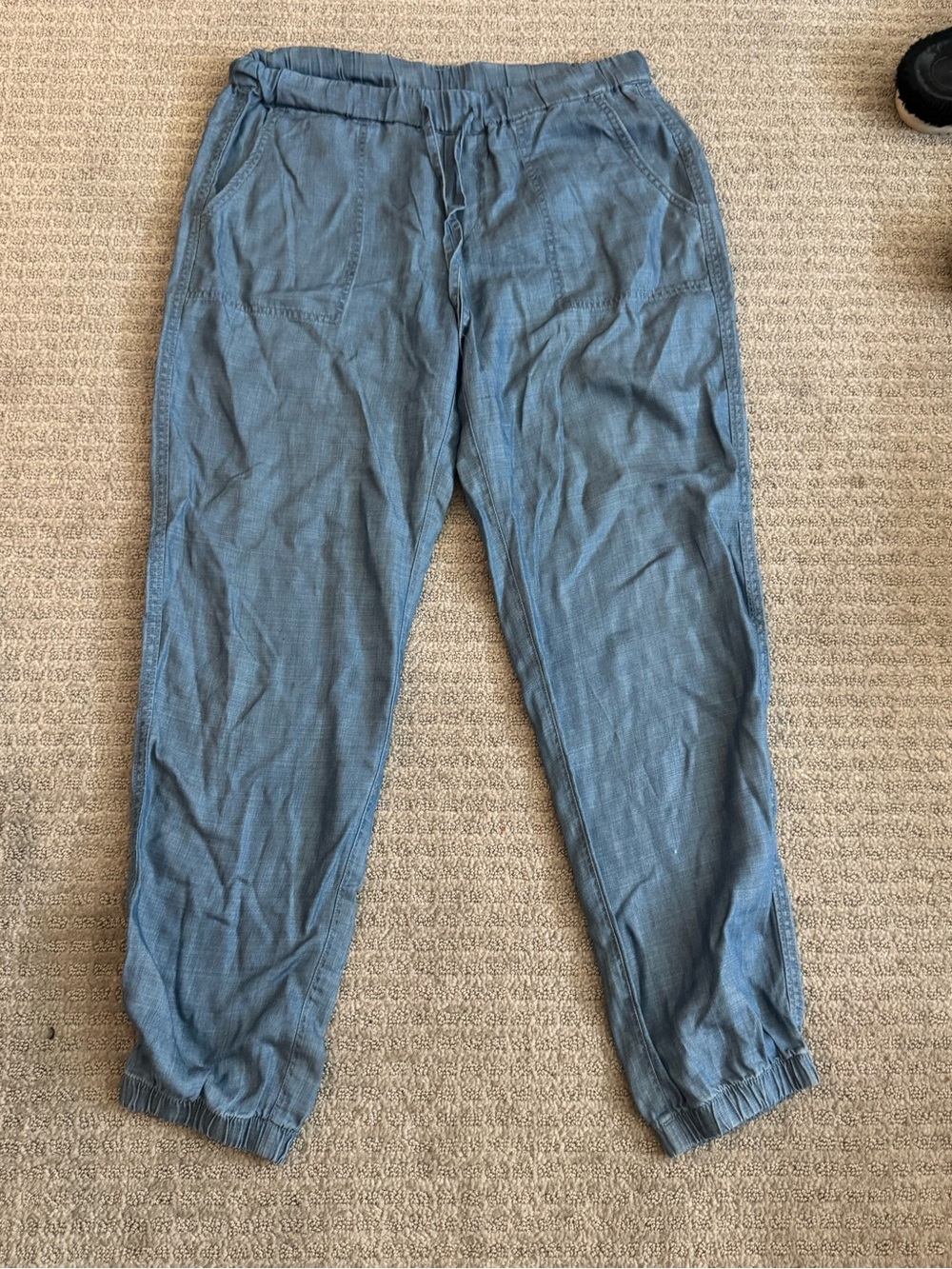Tommy Bahama Chambray Elastic Waist Pull-On Pants - Light Blue